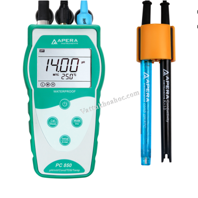 Máy đo pH, độ dẫn điện, nhiệt độ, độ mặn cầm tay Apera PC850